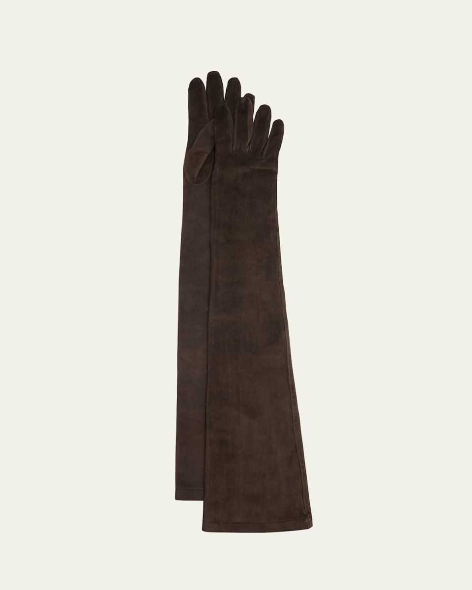 Elongated Suede Gloves